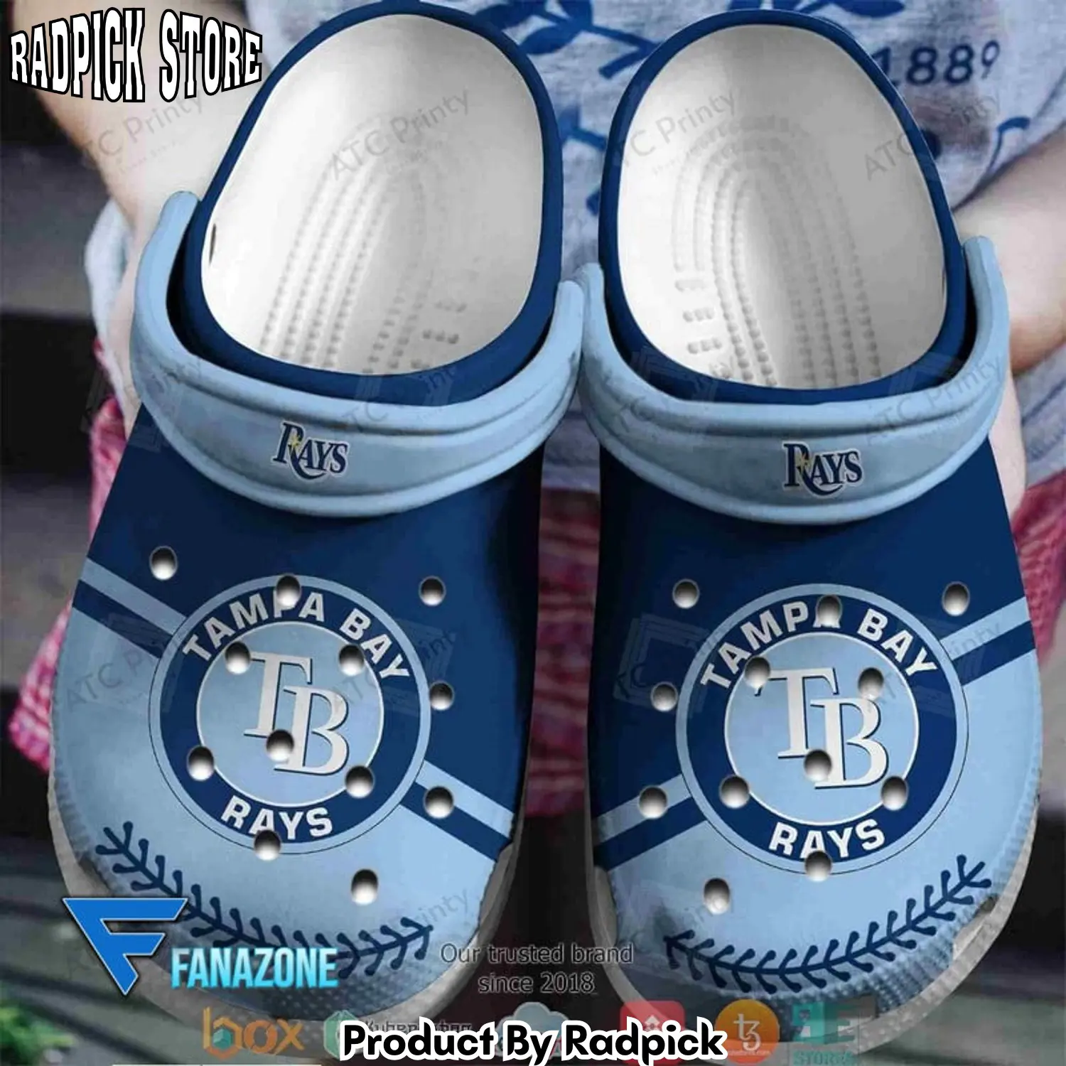 Radpick tampa bay rays light blue mlb sport clogs shoes comfortable for men women rp652980